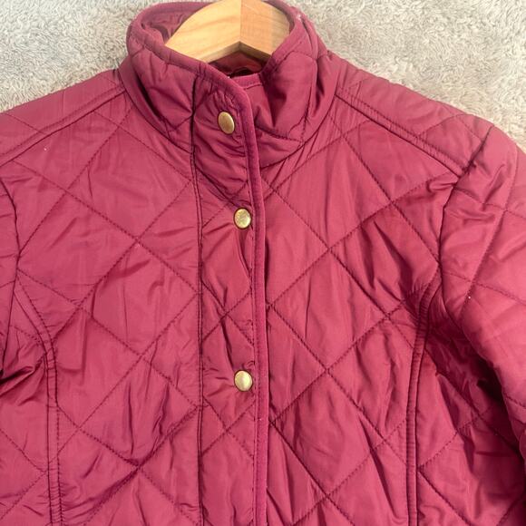 J. Crew Downtown Quilted Field Jacket Utility Barn XS Extra Small Maroon Red - Picture 3 of 9